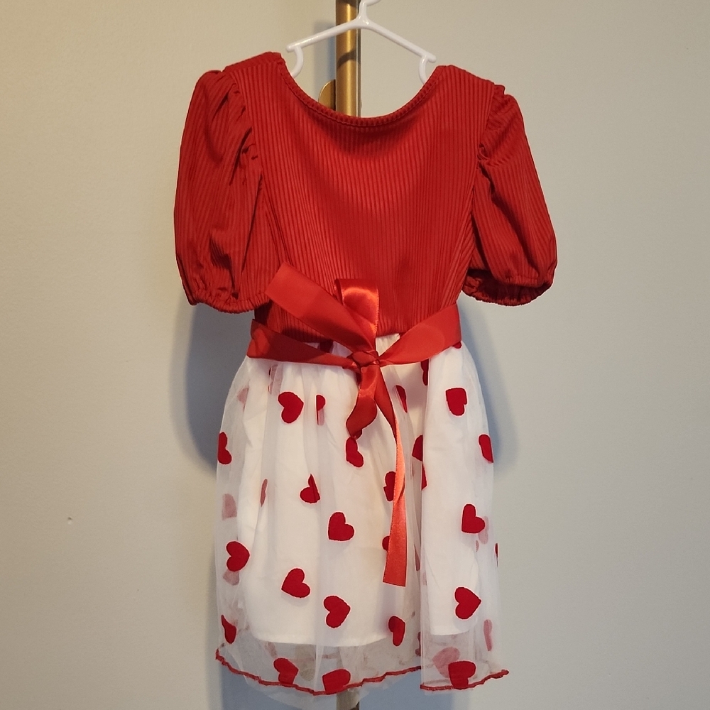 Valentines Red Heart Kids Dress